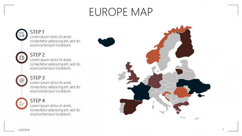Europe map in four steps summary