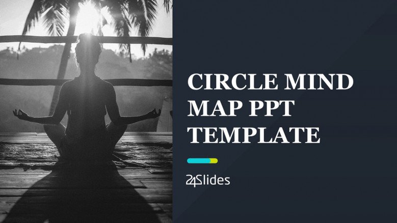 Dark-themed Circle Mind Maps for PowerPoint