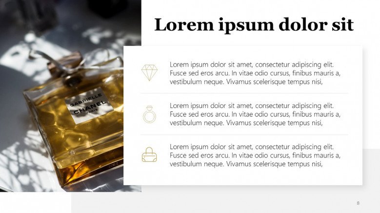 Luxury Brand PowerPoint Template in a white layout