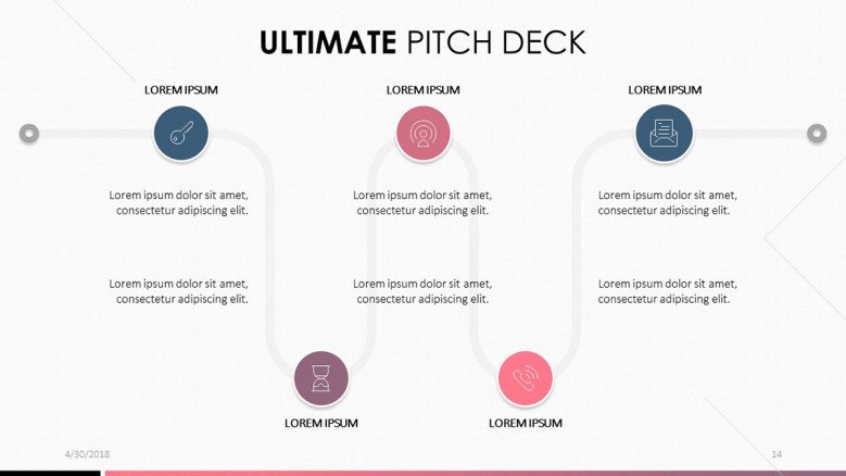 pitch deck in process chart with five steps
