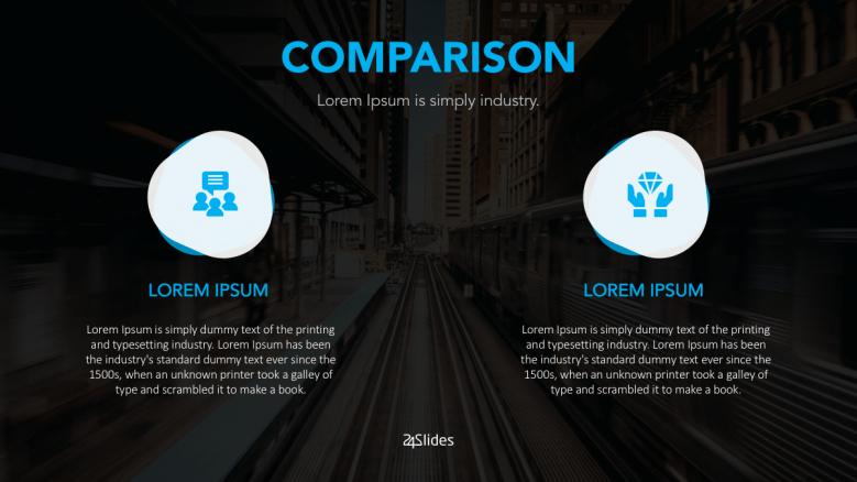 two icon comparison slide