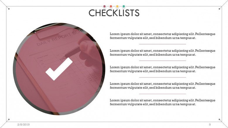 checklist overview slide in text