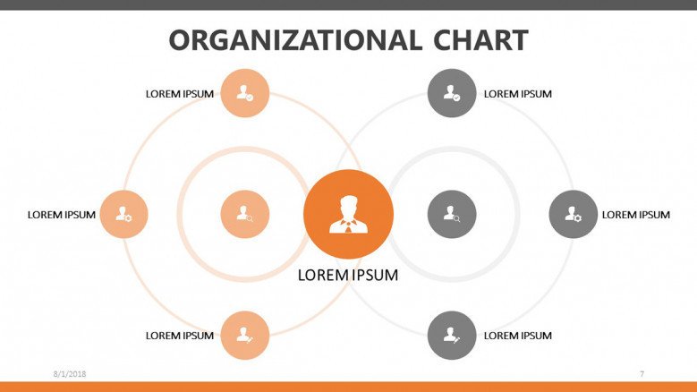 organizational chart in circle diagram with team profile