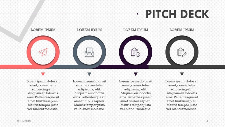 pitch deck presentation in timeline chart