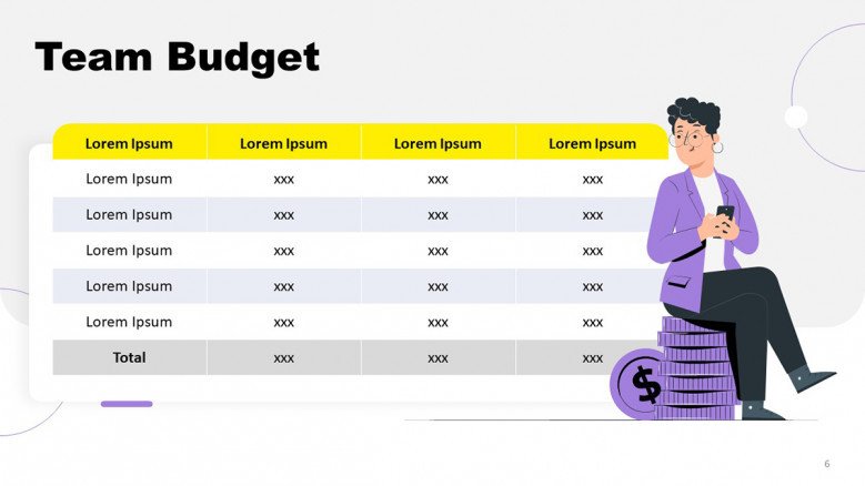 Employee Event Budget Chart in PowerPoint