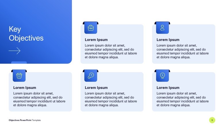 Annual Objectives PowerPoint Template in corporate style