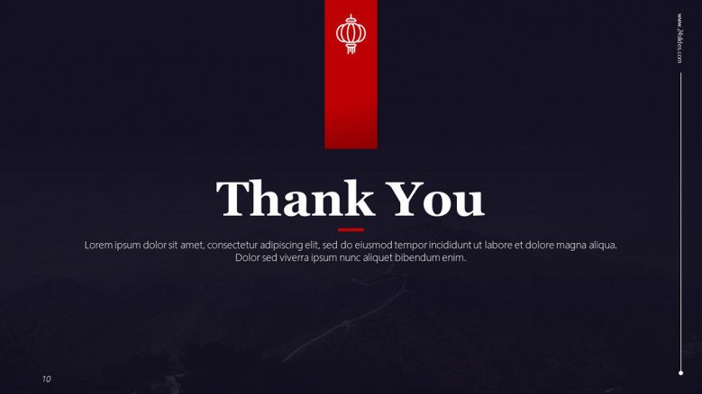 Chinese Thank you Slide in creative style