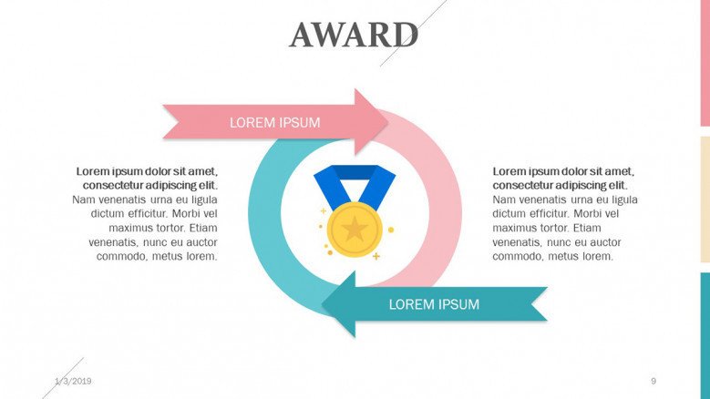award slide in circle chart