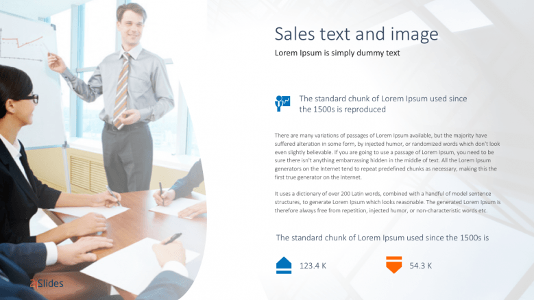 Sales text and image slide