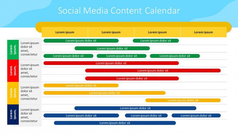 Gantt chart for social media planning