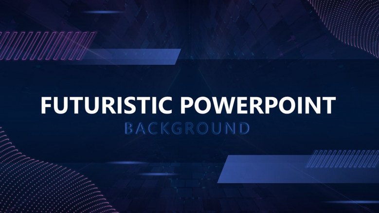 Purple futuristic PowerPoint backgrounds with bold headline