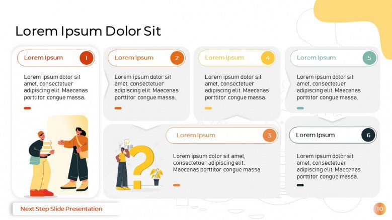 6-step process PowerPoint slide