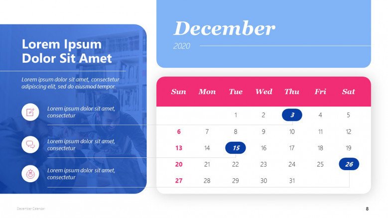 December Calendar Template in creative style