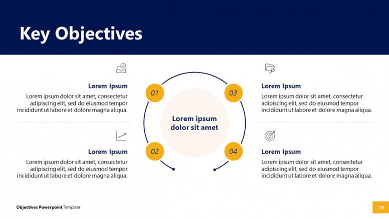 Four Strategic Objectives PowerPoint Slide