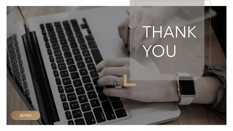 Elegant thank you slide in brown and grey colors