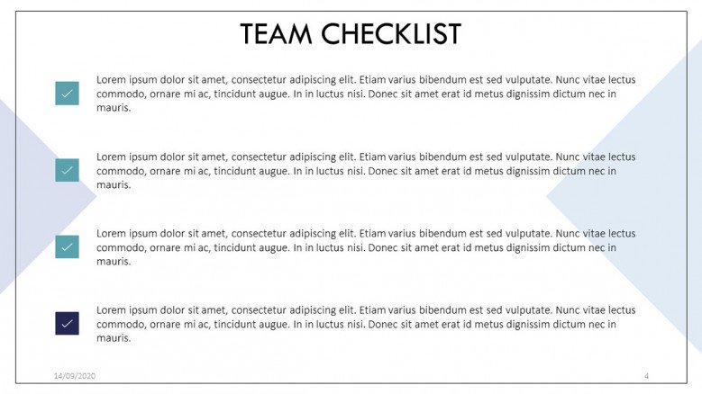 Simple Team Checklist Template