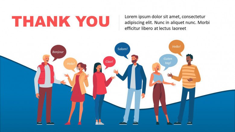 Thank You Slide with young people illustrations