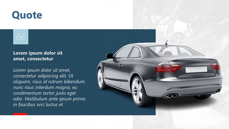 Quote PowerPoint Slide with a gray car image