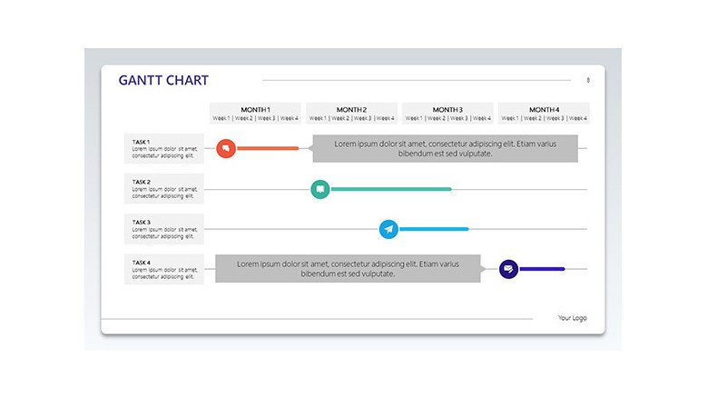 gantt chart with bold rows