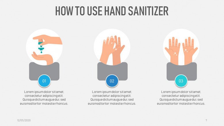 How to use hand sanitizer slide with illustrations