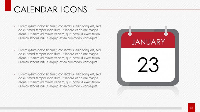 Calendar icon and description