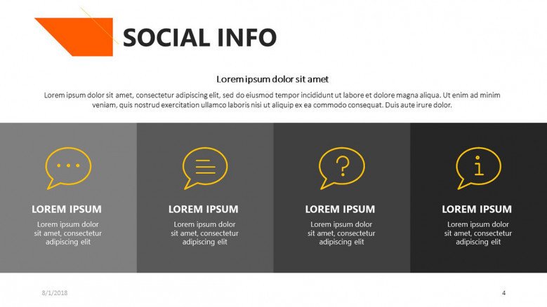 social info slide for academic presentation with icons