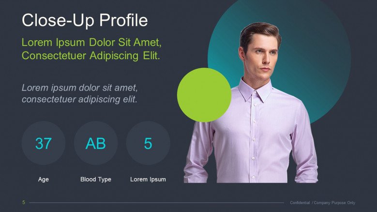 Team Member Profile Visual Slide
