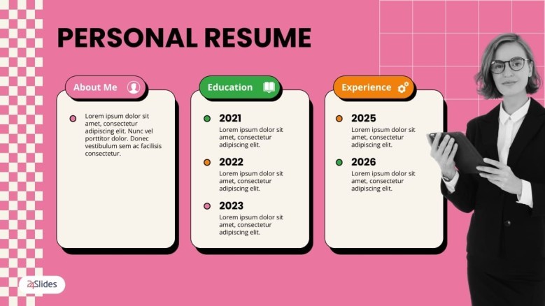 creative personal timeline resume