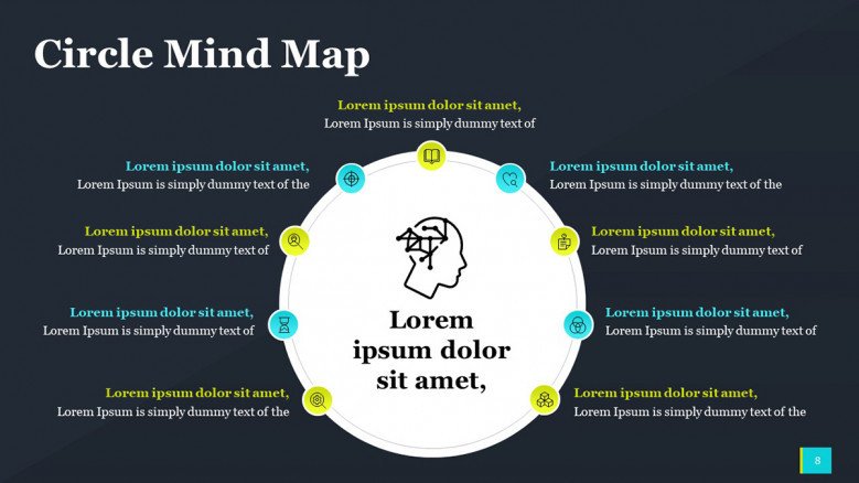 Brainstorming Map with creative process icons