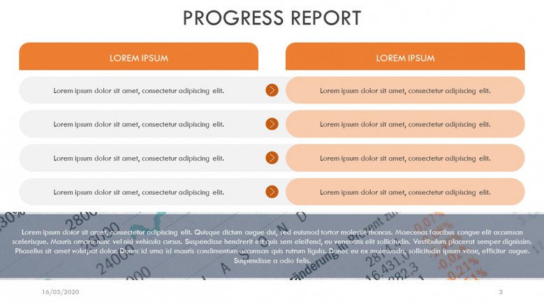 Two-column Progress Report Slide