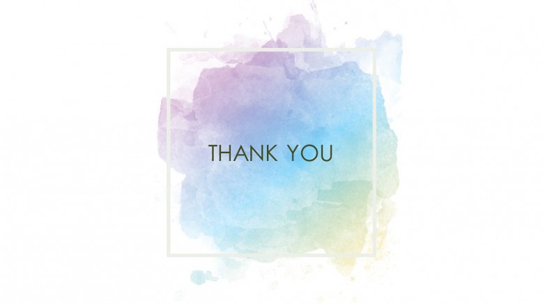 Thank you slide with watercolor background in creative style