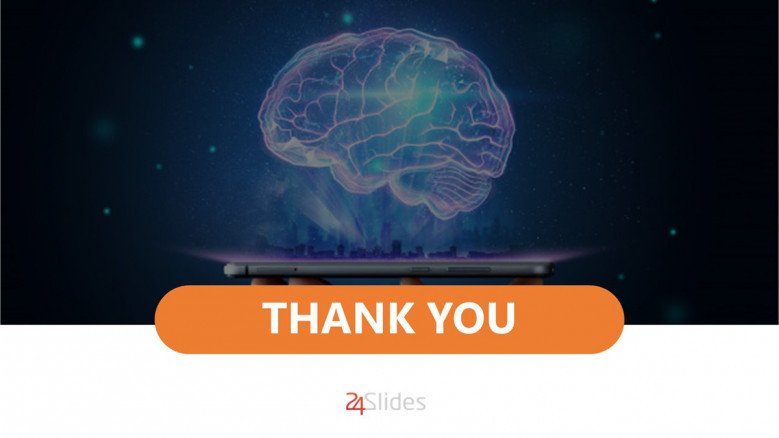 Thank you slide with a conceptual mind image