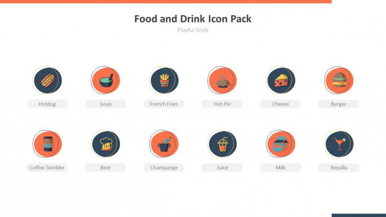 food and drink products icon in playful style