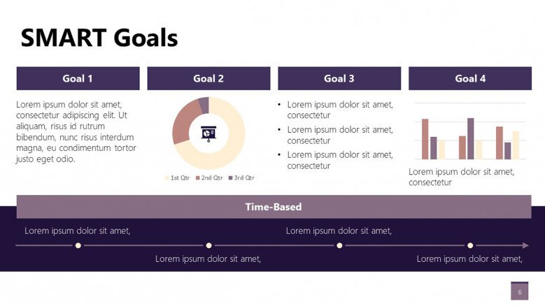 Smart Goals Slide with charts for business presentations
