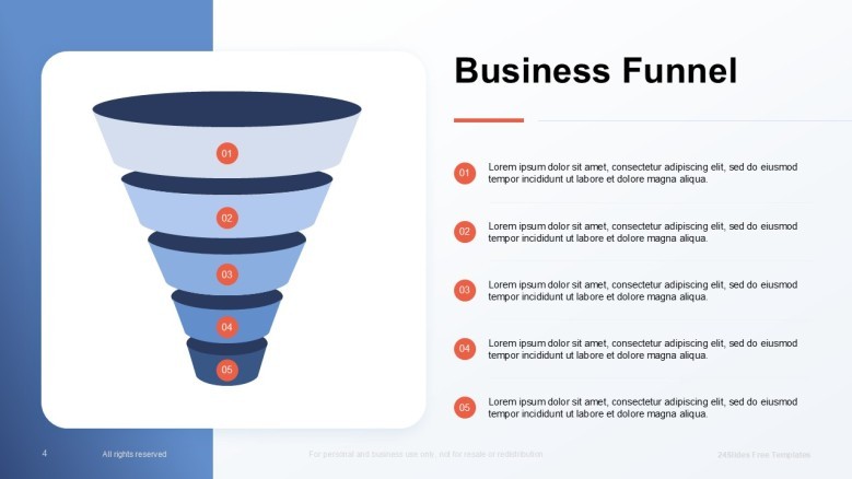 Blue funnel in PPT