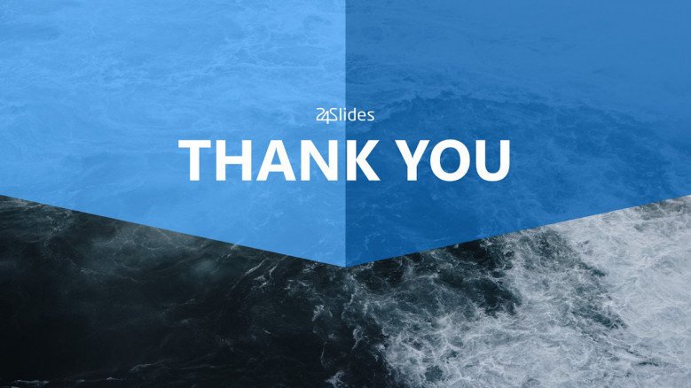 thank you slide with an ocean and blue background