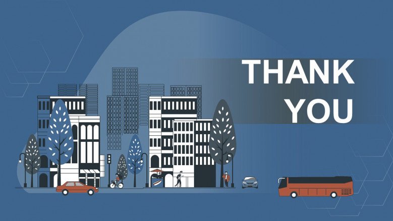 City Illustration in PowerPoint Thank You Slide