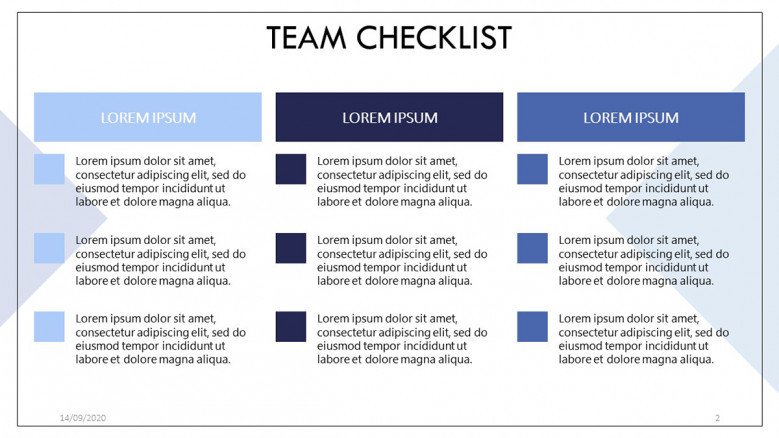 Team Checklist Templates