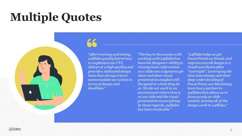 Modern Quote Slide PowerPoint Template for businesses