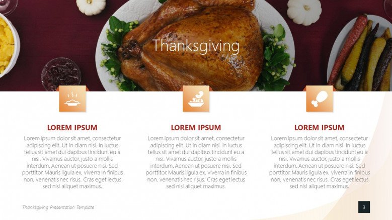 Steps for a Thanksgiving recipe with cooking icons