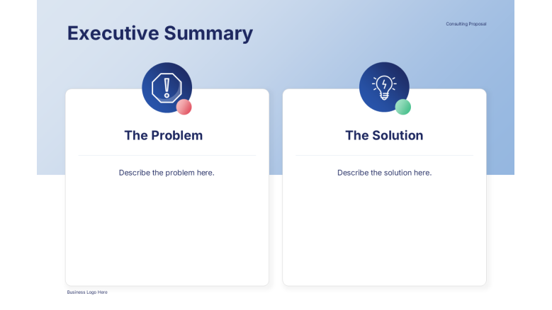 Executive summary slide