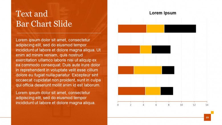 Text and Bar Chart Slide PowerPoint
