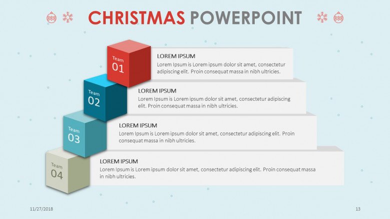 creative christmas theme process chart in four stages