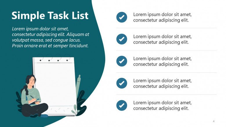 Simple Task List PowerPoint Slide