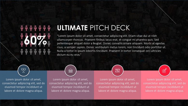 pitch deck data driven analysis in four key points with text