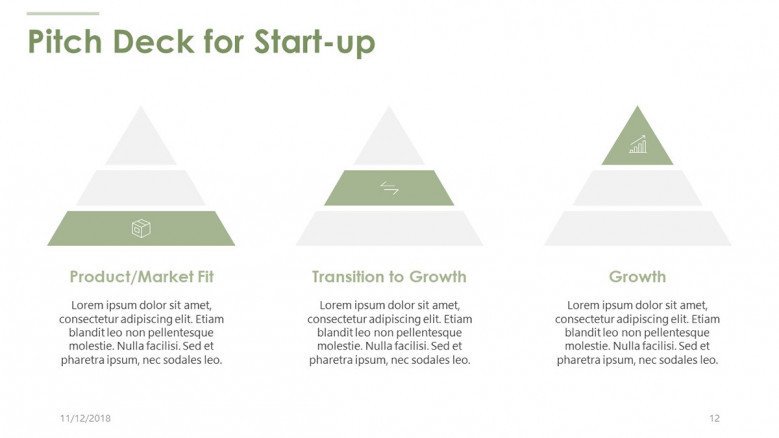 pitch deck for start up in pyramid diagram