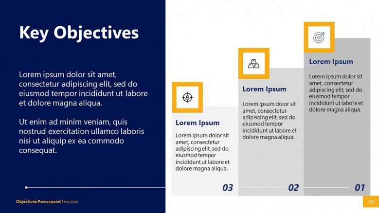 Objectives Stair Diagram PowerPoint Template