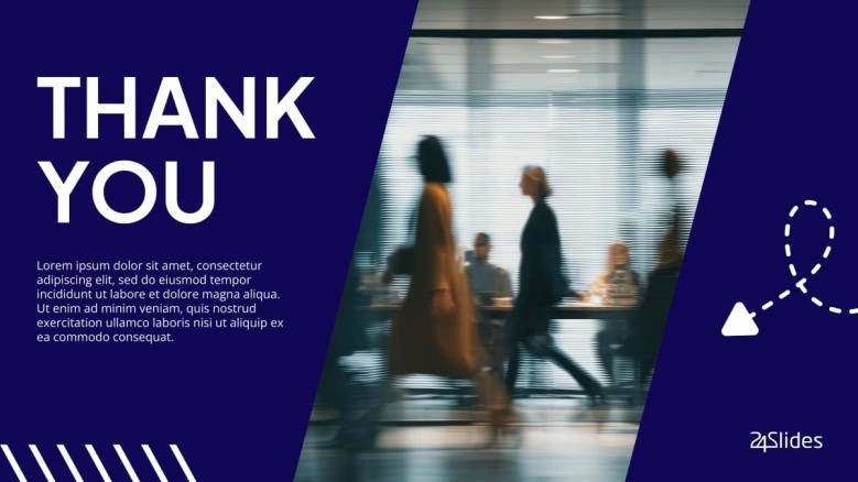 Creative thank you slide for a professional presentation