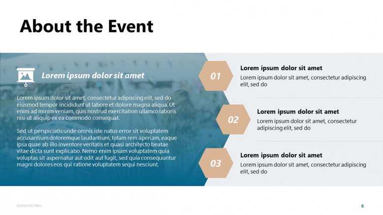 About the Event Slide in creative style