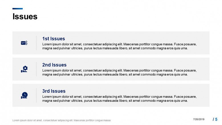 Project's Issues slide